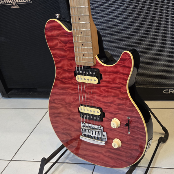 Sterling by MusicMan S.U.B. AX3 Trans Red Elektromos Gitár (Használt)