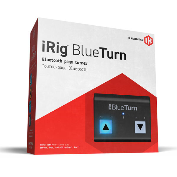 IK Multimédia iRig BlueTurn Bluetooth kottalapozó iPhone iPad Mac és Android készülékekhez IK Multimédia iRig BlueTurn Bluetooth kottalapozó iPhone iPad Mac és Android készülékekhez