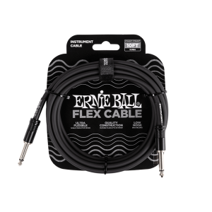 Ernie Ball 6434 Flex Cabel Egyenes Gitárkábel 3m és 6m (fekete)