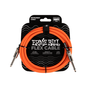 Ernie Ball 6416 Flex Cabel Egyenes Gitárkábel 3m és 6m (narancs)
