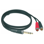 Klotz Y inzert kábel 2 x RCA - 6,3 mm TRS Jack