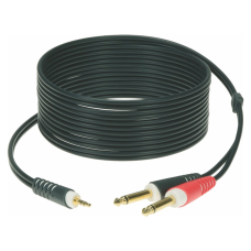 Klotz Y inzert kábel 2 x 6,3 mm TS Jack - 3,5 mm TRS Jack