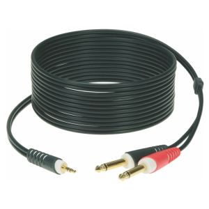 Klotz Y inzert kábel 2 x 6,3 mm TS Jack - 3,5 mm TRS Jack Klotz Y inzert kábel 2 x 6,3 mm TS Jack - 3,5 mm TRS Jack