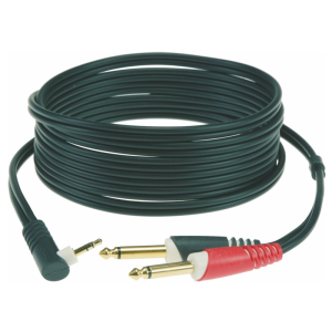 Klotz Y inzert kábel 2 x 6,3 mm TS Jack - 3,5 mm TRS pipa Jack Klotz Y inzert kábel 2 x 6,3 mm TS Jack - 3,5 mm TRS pipa Jack