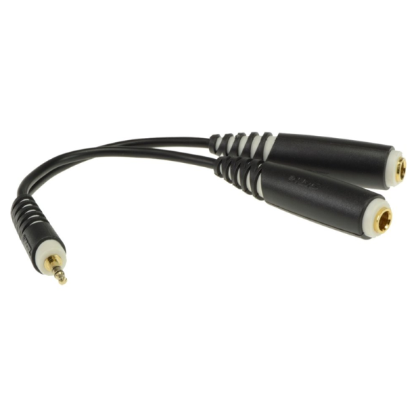 Klotz Y adapter kábel 2 x 6,3 mm TRS Jack aljzat - 3,5 mm TRS Jack