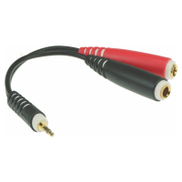 Klotz Y adapter kábel 2 x 6,3 mm TS Jack aljzat - 3,5 mm TRS Jack