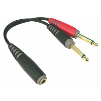Klotz Y adapter kábel 2 x 6,3 mm TS Jack - 6,3 mm TRS Jack aljzat