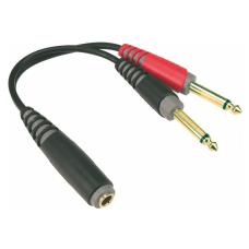 Klotz Y adapter kábel 2 x 6,3 mm TS Jack - 6,3 mm TRS Jack aljzat
