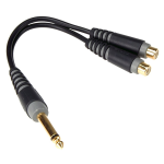 Klotz Y adapter kábel 2 x RCA aljzat - 6,3 mm TS Jack