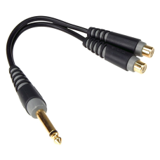 Klotz Y adapter kábel 2 x RCA aljzat - 6,3 mm TS Jack