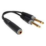 Klotz Y adapter kábel 2 x 6,3 mm TS Jack - 6,3 mm TS Jack aljzat
