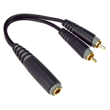 Klotz Y adapter kábel 2 x RCA - 6,3 mm TS Jack aljzat