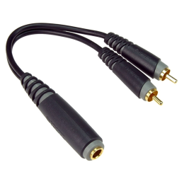 Klotz Y adapter kábel 2 x RCA - 6,3 mm TS Jack aljzat