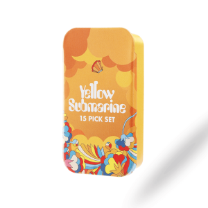 D'addario 1CWH4-11B1 The Beatles YELLOW SUBMARINE 55TH ANNIVERSARY Gitár Pengető Primrose Prairie 15-darab fémdoboz Sárga 