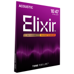 Elixir 80/20 Bronz Akusztikus Gitárhúr 10-47 (Nanoweb bevonat)
