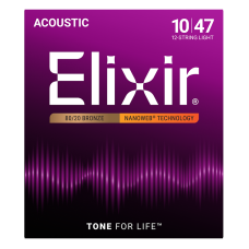 Elixir 12-húros 80/20 Bronz Akusztikus Gitárhúr (Nanoweb bevonat)
