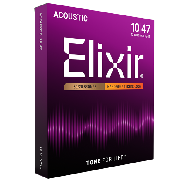 Elixir 12-húros 80/20 Bronz Akusztikus Gitárhúr (Nanoweb bevonat)