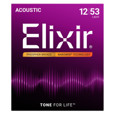 Elixir Foszfor Bronz Akusztikus Gitárhúr 12-53 (Nanoweb bevonat)
