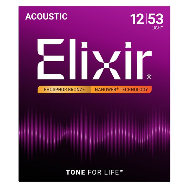 Elixir Foszfor Bronz Akusztikus Gitárhúr 12-53 (Nanoweb bevonat)