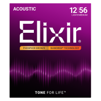 Elixir Foszfor Bronz Akusztikus Gitárhúr 12-56 (Nanoweb bevonat)