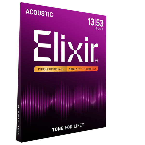 Elixir Foszfor Bronz Akusztikus Gitárhúr 13-53 (Nanoweb bevonat)