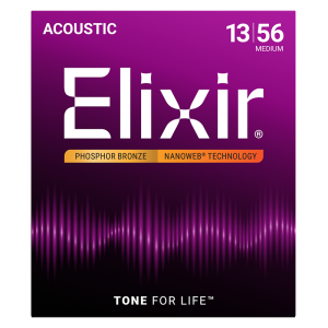 Elixir Foszfor Bronz Akusztikus Gitárhúr 13-56 (Nanoweb bevonat)