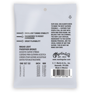 Martin MA540 Acoustic  Phosphor Bronze Akusztikus Gitárhúr Martin MA540 Acoustic  Phosphor Bronze Akusztikus Gitárhúr