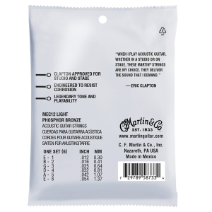 Martin MEC12  Phosphor Bronze Akusztikus GItárhúr