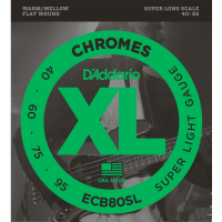 D'addario ECB 4-húros XL Chromes Flat Wound Basszusgitárhúr (36" Super Long Scale)