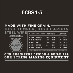 D'addario ECB 5-húros Chromes XL Flat Wound Basszusgitárhúr (34" Long Scale)