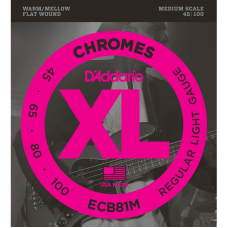 D'addario ECB 4-húros XL Chromes Flat Wound Basszusgitárhúr (32" Medium Scale) D'addario ECB 4-húros XL Chromes Flat Wound Basszusgitárhúr (32" Medium Scale)