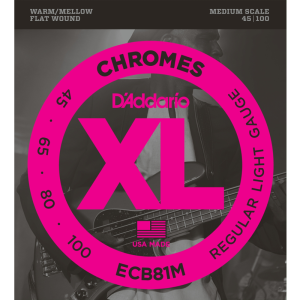 D'addario ECB 4-húros XL Chromes Flat Wound Basszusgitárhúr (32" Medium Scale) D'addario ECB 4-húros XL Chromes Flat Wound Basszusgitárhúr (32" Medium Scale)