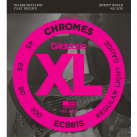 D'addario ECB 4-húros XL Chromes Flat Wound Basszusgitárhúr (30" Short Scale)