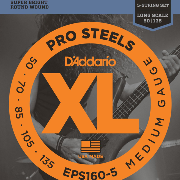 D'addario EPS 5-húros Pro Steels Basszusgitárhúr (34" Long Scale)