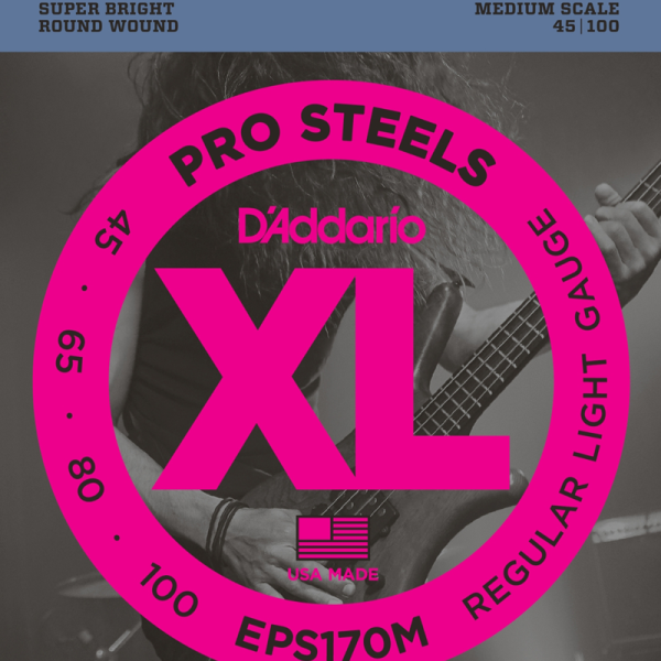 D'addario EPS 170M 4-húros Pro Steels Basszusgitárhúr (32" Medium Scale)