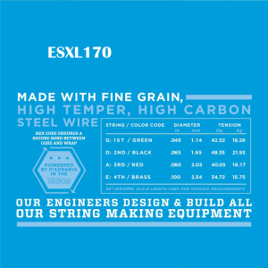 D'addario ESXL 4-húros XL Nikkel Double Ball End Basszusgitárhúr (34")