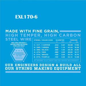 D'addario EXL 6-húros XL Nikkel Basszugitárhúr (34" Long Scale)