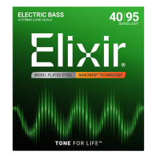 Elixir 4-húros Nikkel Basszusgitárhúr 40-95 (Nanoweb bevonat)