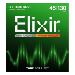 Elixir 5-húros Nikkel Basszusgitárhúr 45-130 (Nanoweb bevonat)