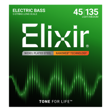 Elixir 5-húros Nikkel Basszusgitárhúr 45-135 (Nanoweb bevonat)