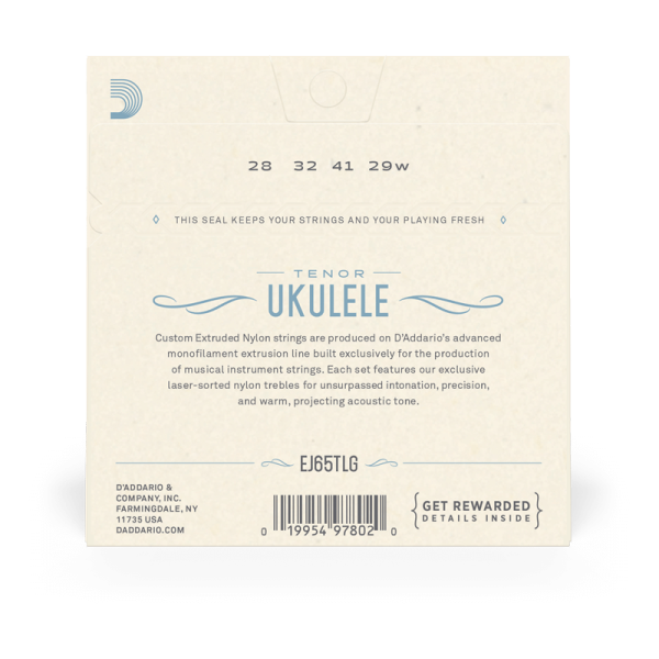 D'addario EJ65TLG Tenor Low-G Ukulelehúr