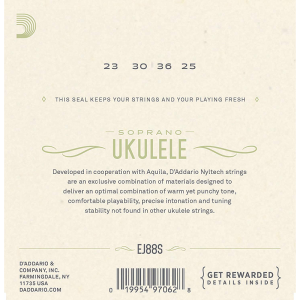 D'addario EJ88S Szoprán Ukulelehúr