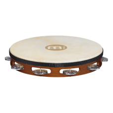 Meinl Percussion TAH1A Bőrös Fa Tambourine, Alumínium csörgők