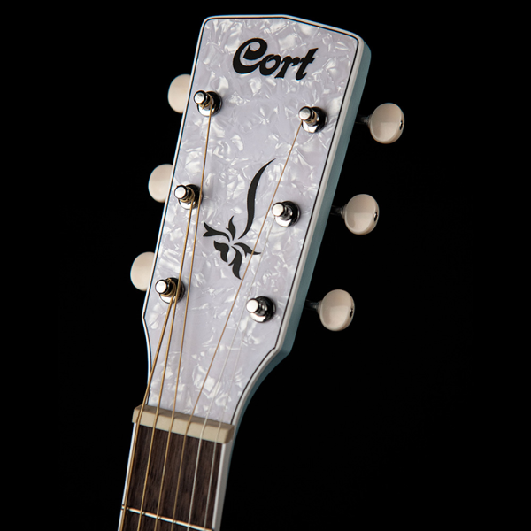 Cort JADE-Classic-SKOP akusztikus Lady-gitár elektronikával, puhatokkal, égkék, tokkal