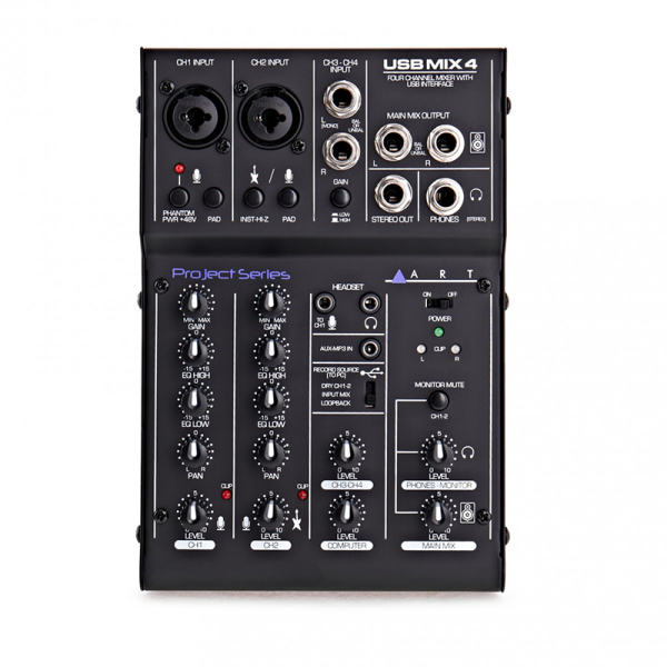 ART USBMix4 4 csatornás mini USB keverő és Hangkártya / Audio Interface