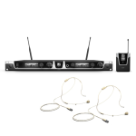 LD Systems U500 kétcsatornás vezeték nélküli fejmikrofon szett (testszínű mikrofon)