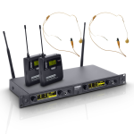 LD Systems WIN 42 kétcsatornás vezeték nélküli fejmikrofon szett testszínű mikrofonnal